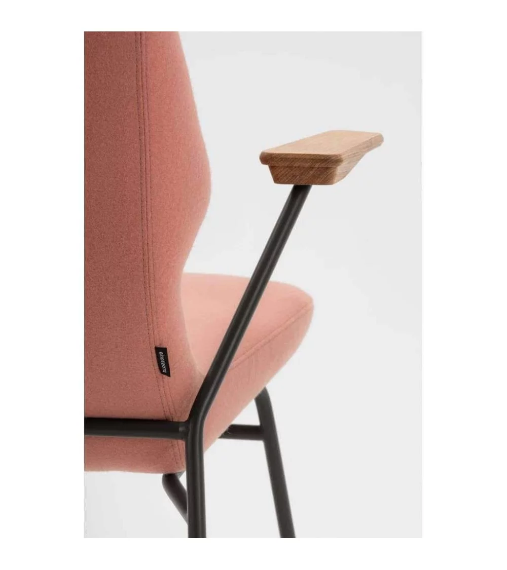 Design Stuhl schwarz Stoff Metallarmlehnen OBLIQUE prostoria