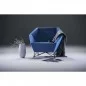 Contemporary design armchair CUSTOMIZABLE blue fabric 3ANGLE prostoria