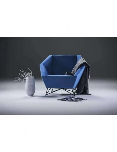 Moderne design fauteuil in blauwe stof 3ANGLE prostoria