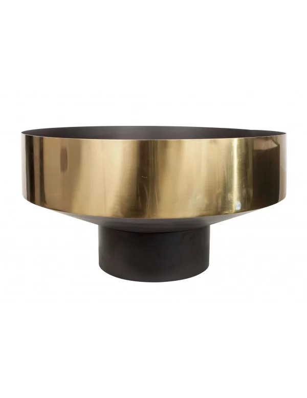 vaso design ciotola in metallo dorato cupola deco