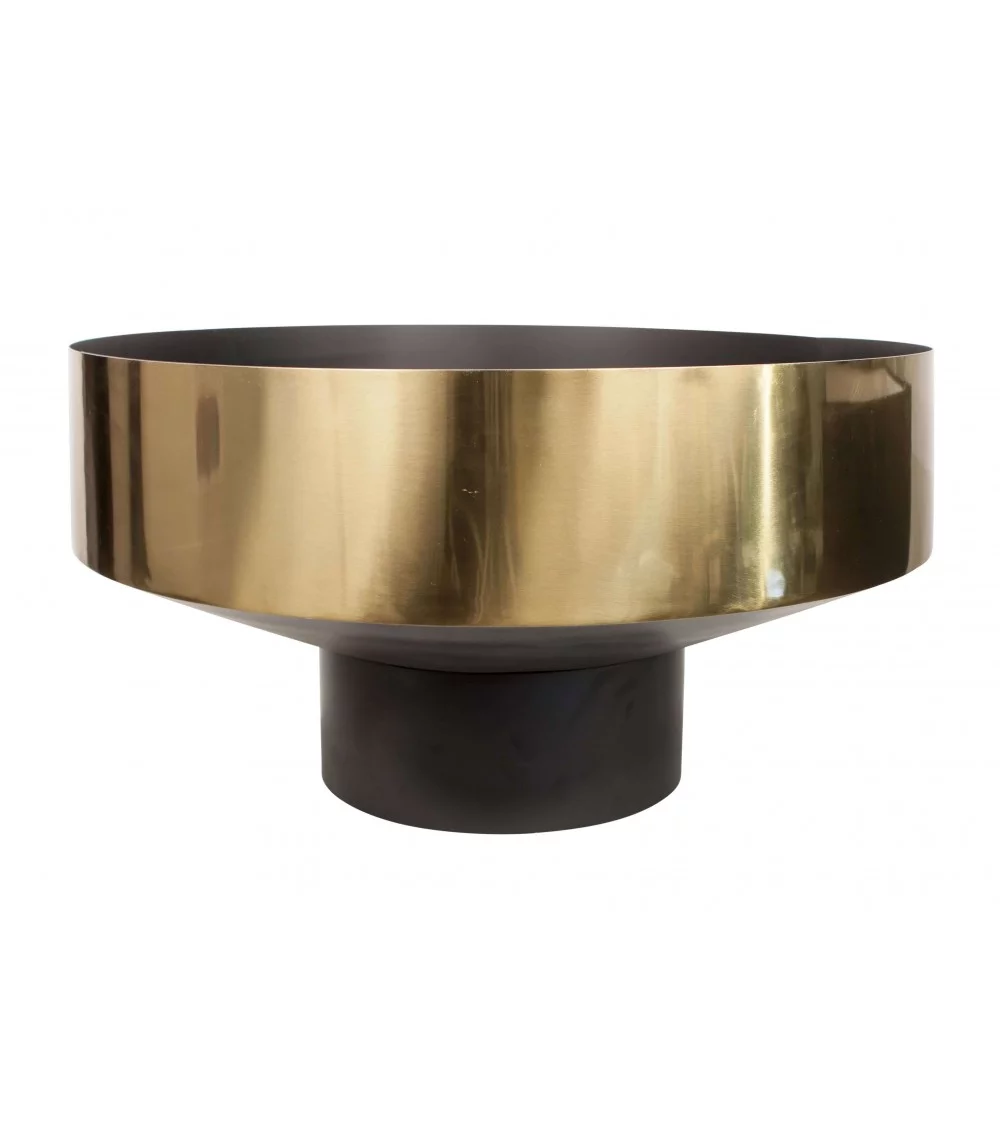 vaso design tigela de metal dourado cúpula deco