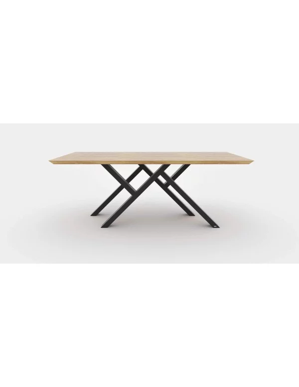 Mesa de jantar design industrial madeira metal madeira maciça MR.W leve-me para casa