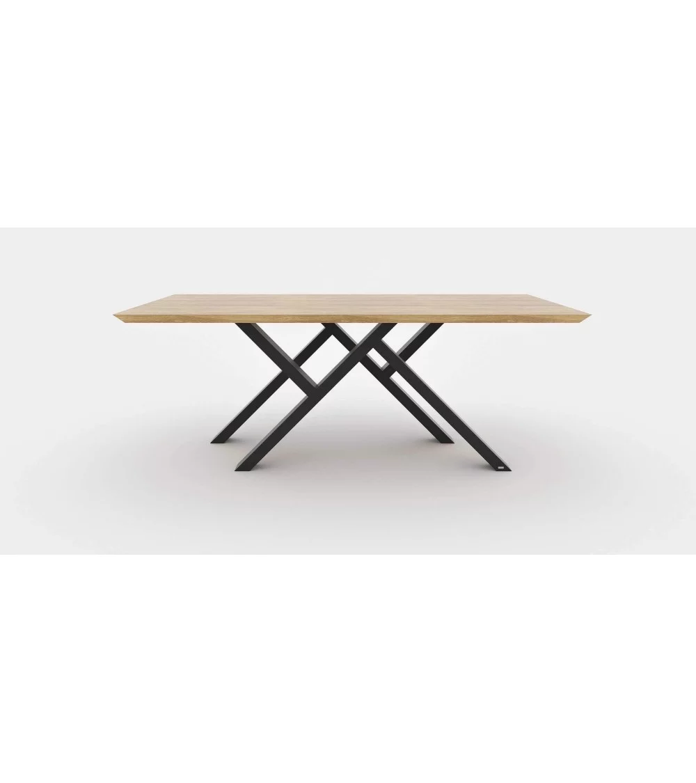 Table à manger design industriel bois metal bois massif  MR.W take me home