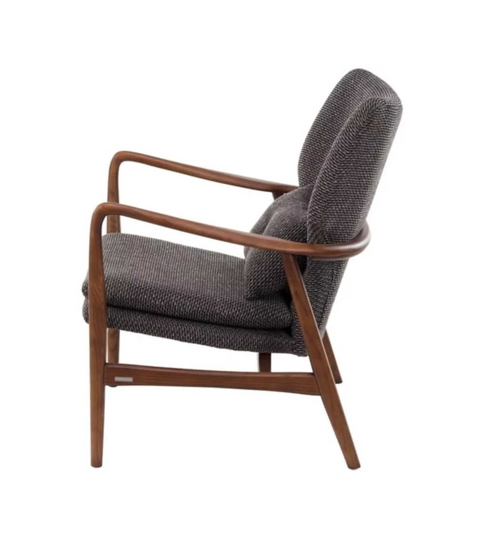 Scandinavische design fauteuil in hout Peggy pols potten GRIJS