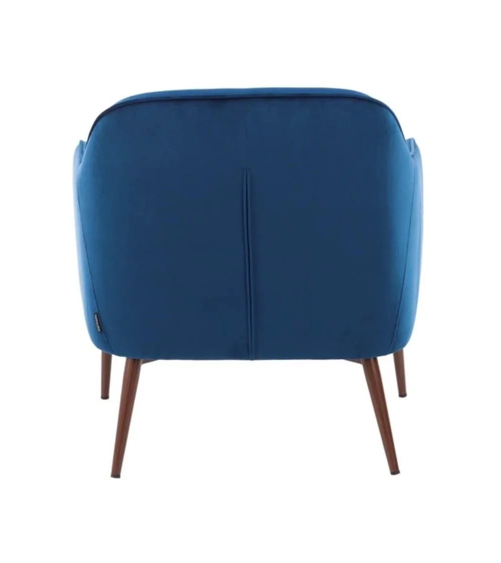 Pols potten Charmy design fauteuil in blauw fluweel