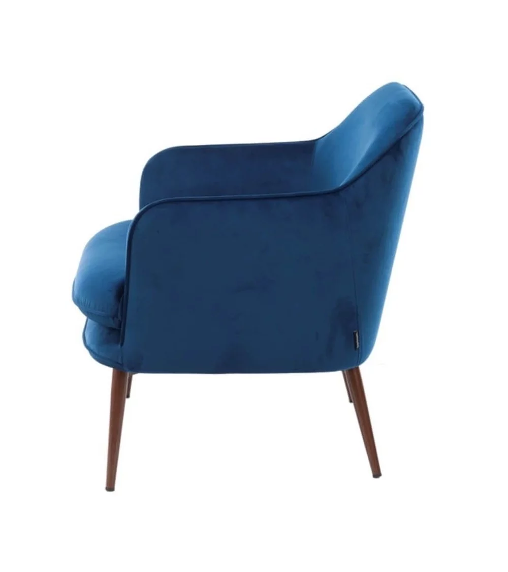 Pols potten Charmy design fauteuil in blauw fluweel