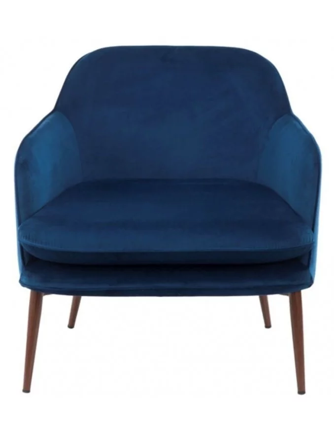 CHARMY fluwelen fauteuil - POLS POTTEN blauw