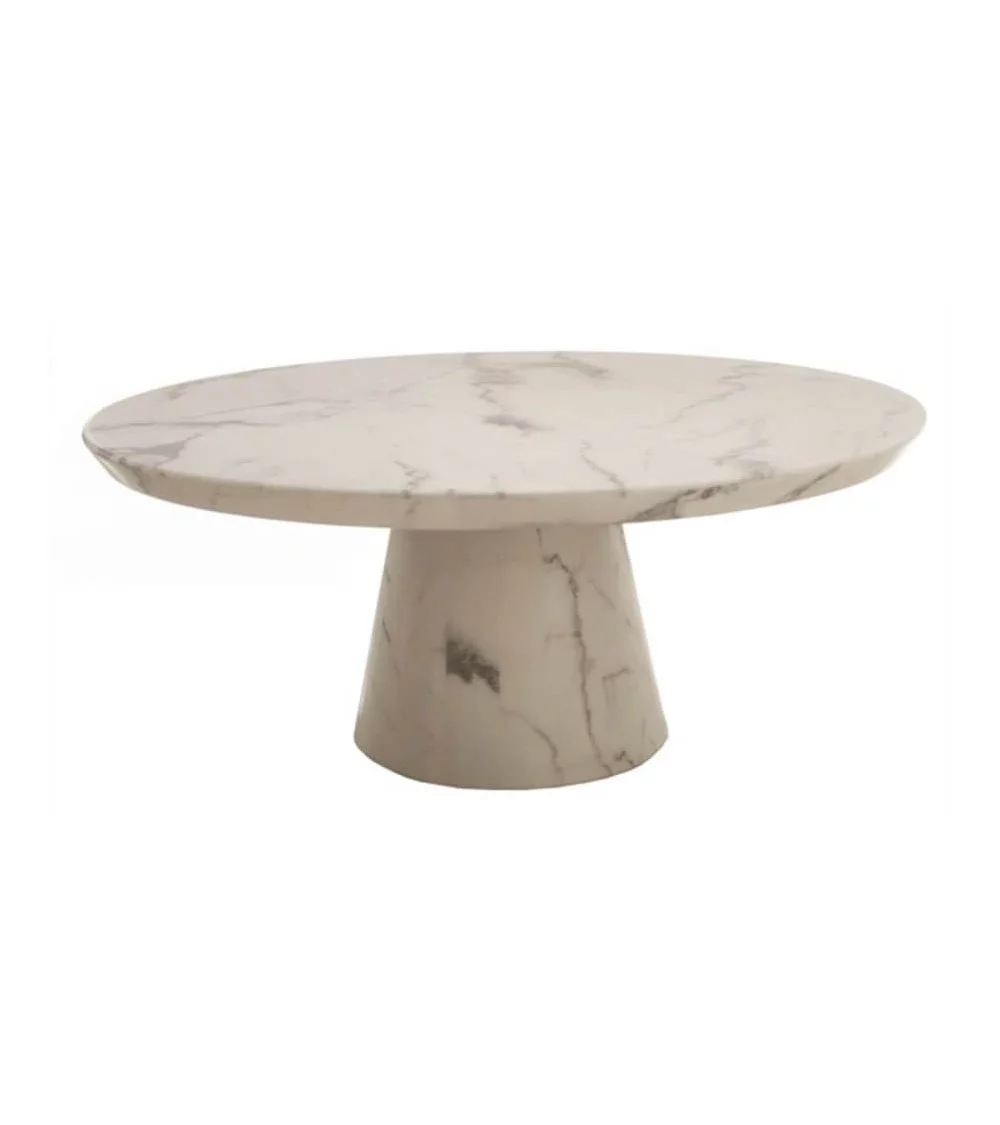 table basse ronde effet marbre