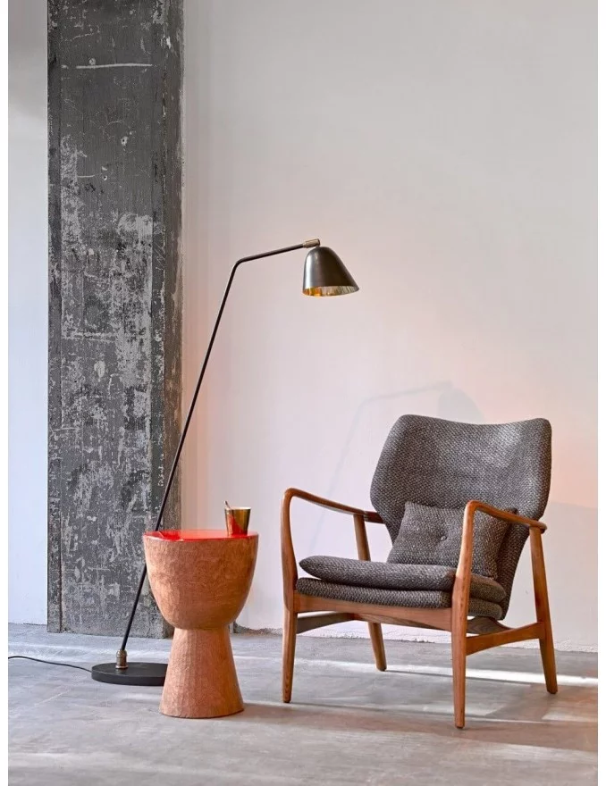Scandinavian design armchair in wood Peggy creme pols potten GRAY