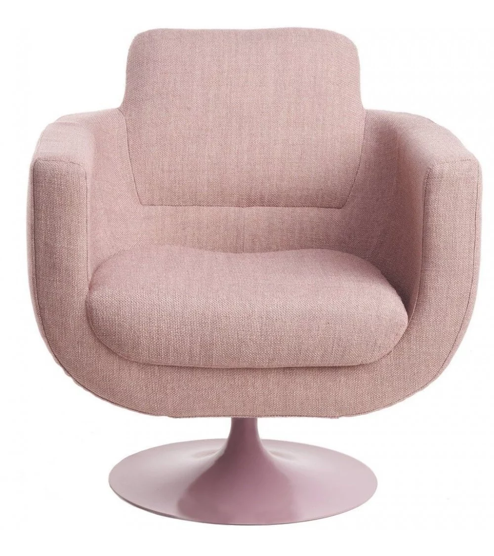 Cadeira giratória retro dos anos 60 em tecido rosa potten kirk pols