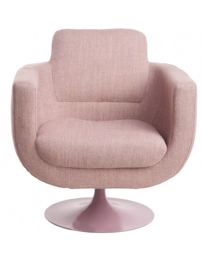 Cadeira giratória retro dos anos 60 em tecido rosa potten kirk pols