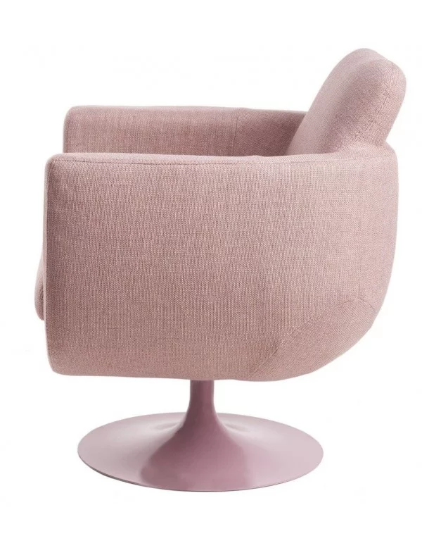 fauteuil pivotant retro années 60 kirk pols potten tissu rose
