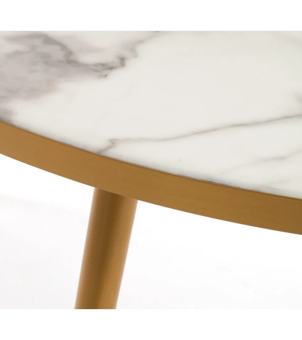 table basse effet marbre blanc et or pols potten