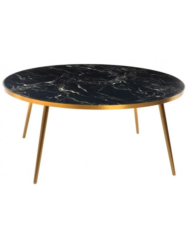 pols potten salontafel met zwart en goud marmereffect