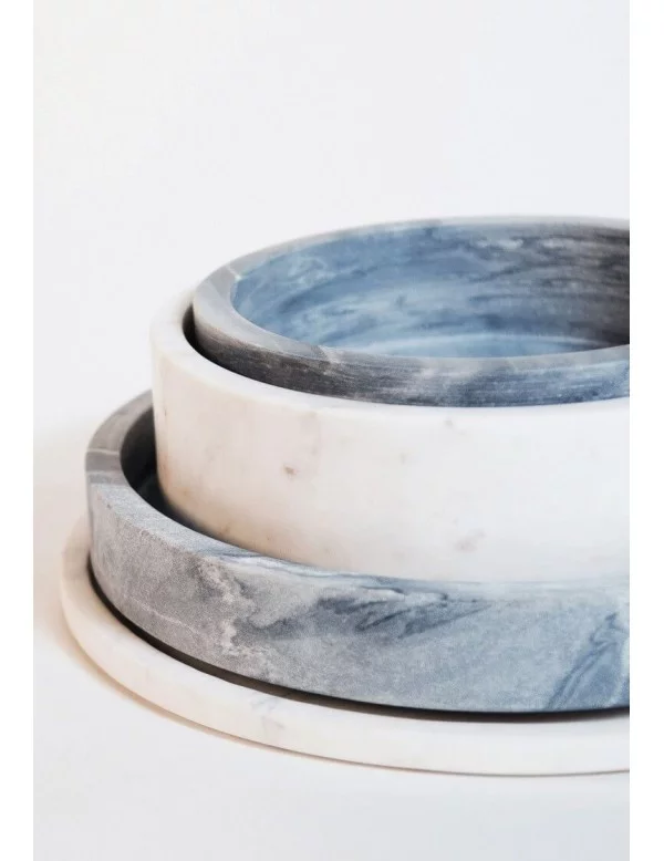 Svuotatasche rotondo in marmo grigio - XL BOOM