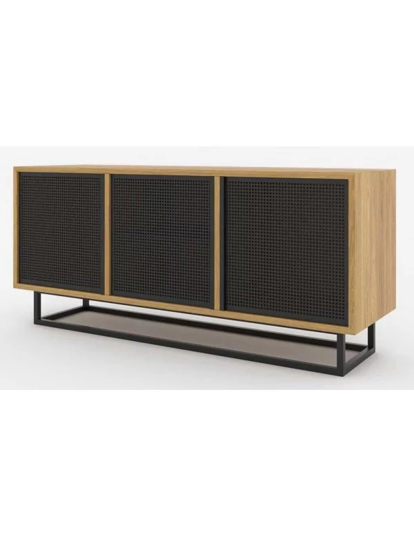 Sideboard Aus Holz Und Metal Elta Take Me Home Farbe Eiche Struktur Schwarz