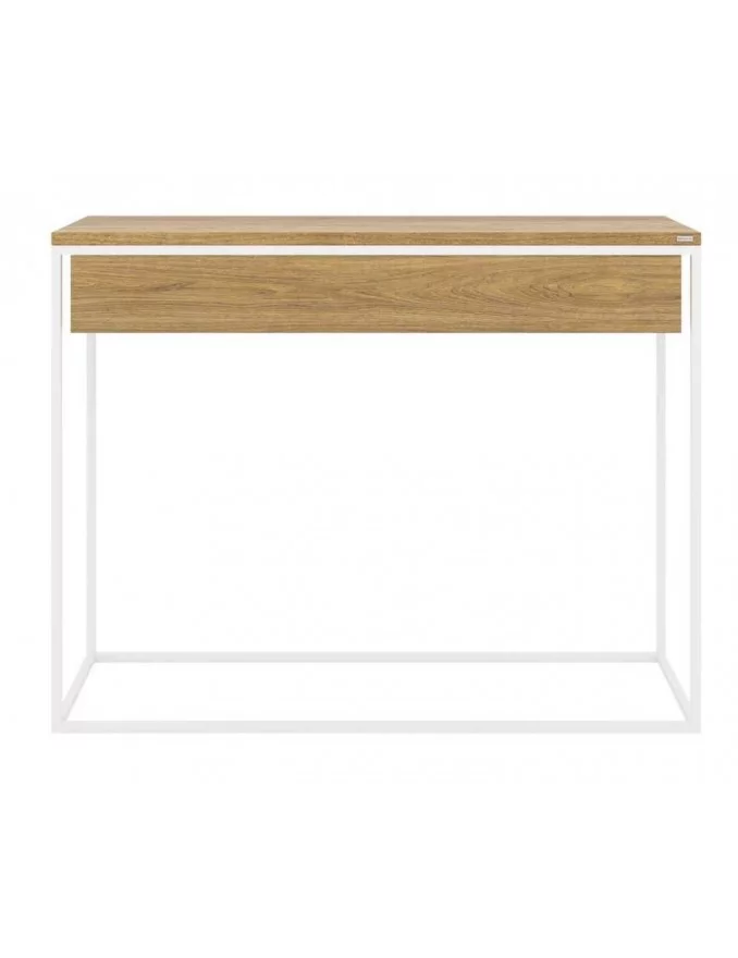 SKINNY XL steel and solid wood console with drawer - TAKE ME HOme