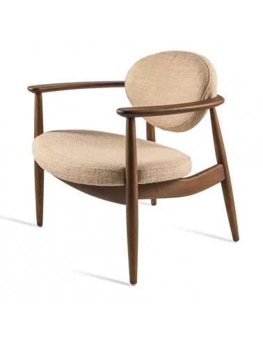 Roundy fauteuil hout scandinavisch design stof pols potten