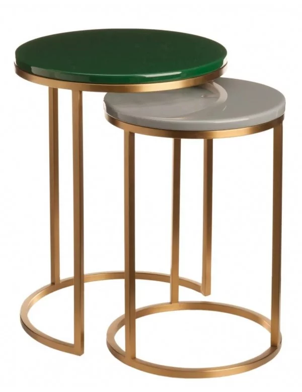 GLOSSY side table - POLS POTTEN green