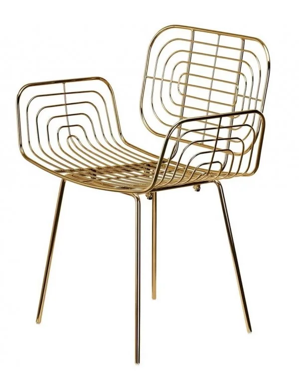 Boston design chair gold metal pols potten