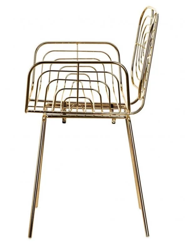 Chaise design Boston métal doré pols potten