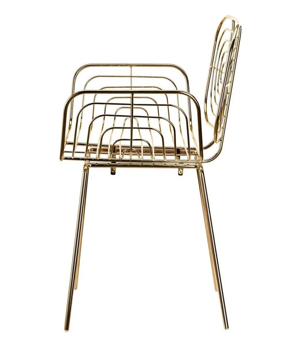 Chaise design Boston métal doré pols potten