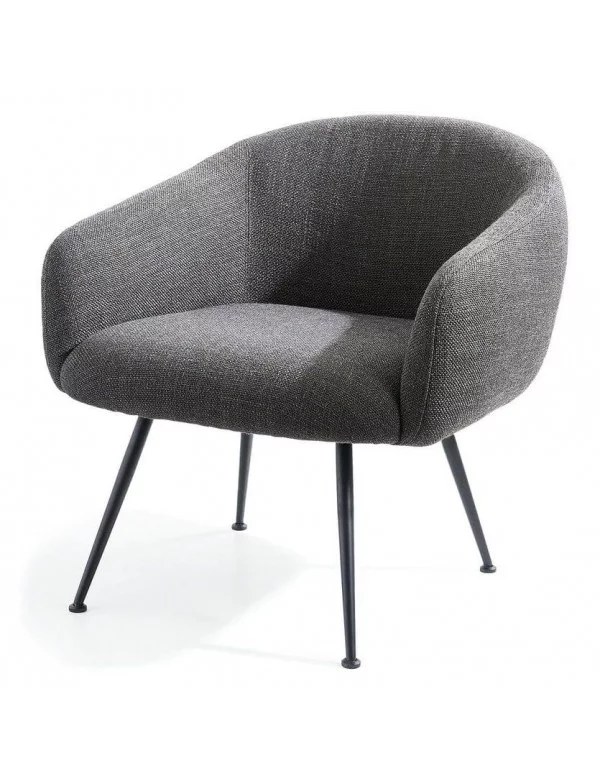 Design and comfortable armchair in gray fabric BUDDY - POLS POTTEN