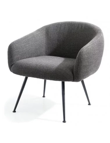 Sillón de diseño y cómodo en tejido gris BUDDY - POLS POTTEN