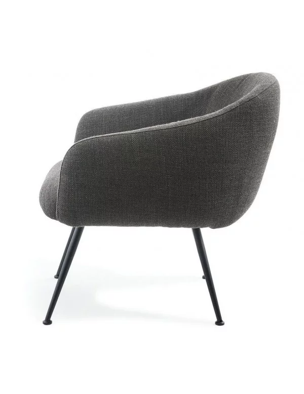 Design and comfortable armchair in gray fabric BUDDY - POLS POTTEN