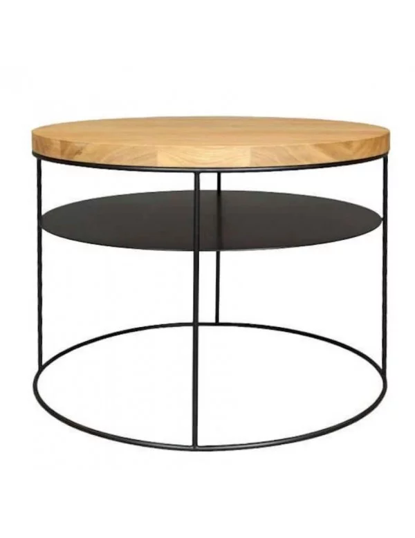 AMSTERDAM round wood and metal coffee table - TAKE ME HOME