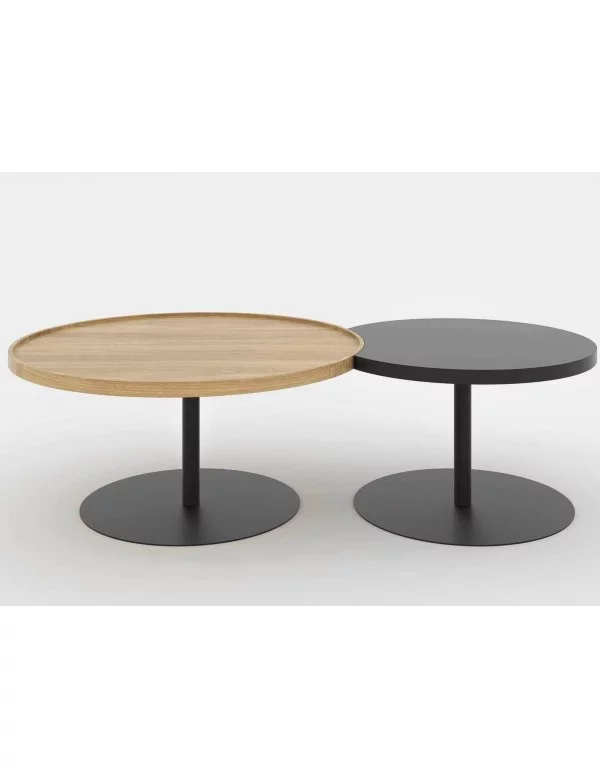 Round wood and metal coffee table KOMBI - TAKE ME HOME