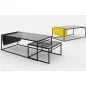 Modern design coffee table in yellow glass fabric POCKET take me home