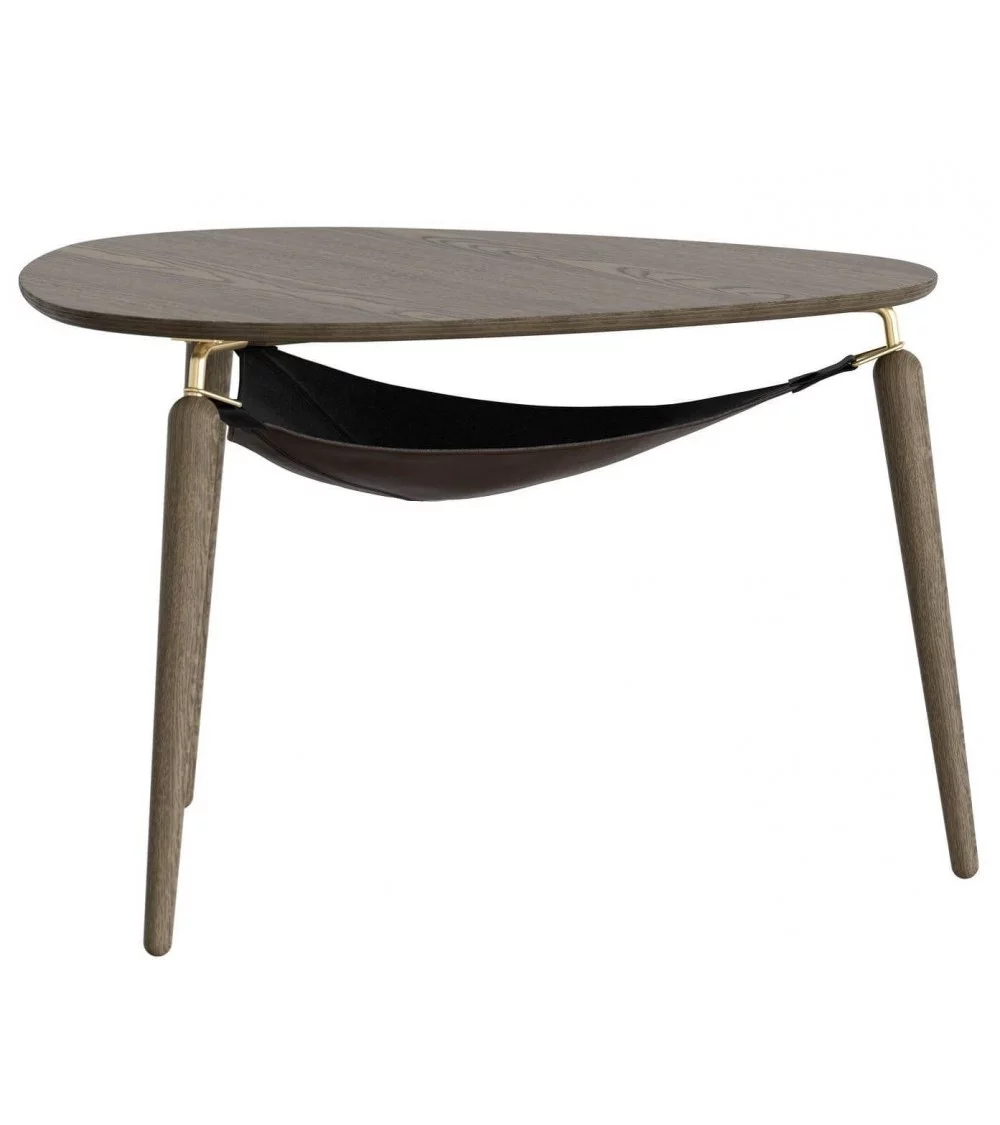 Tavolino rotondo di design scandinavo in legno di quercia Hang out umage