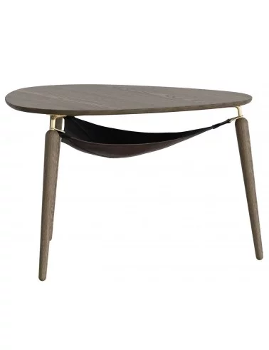 Tavolino rotondo di design scandinavo in legno di quercia Hang out umage