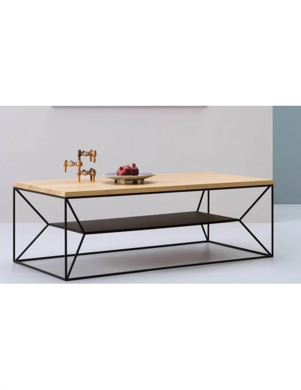Tavolino basso design scandinavo in legno massello in metallo MAXIMO portami a casa