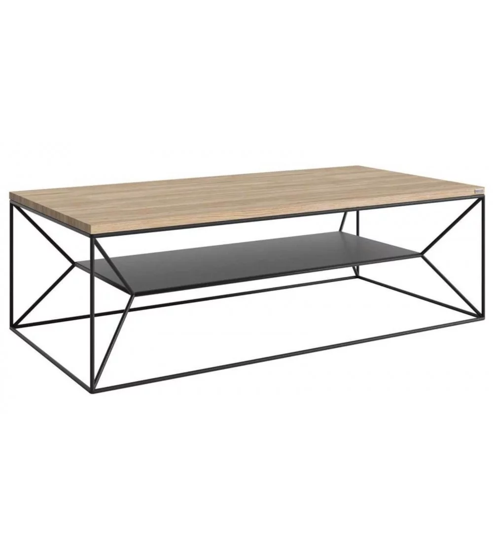 Tavolino basso design scandinavo in legno massello in metallo MAXIMO portami a casa