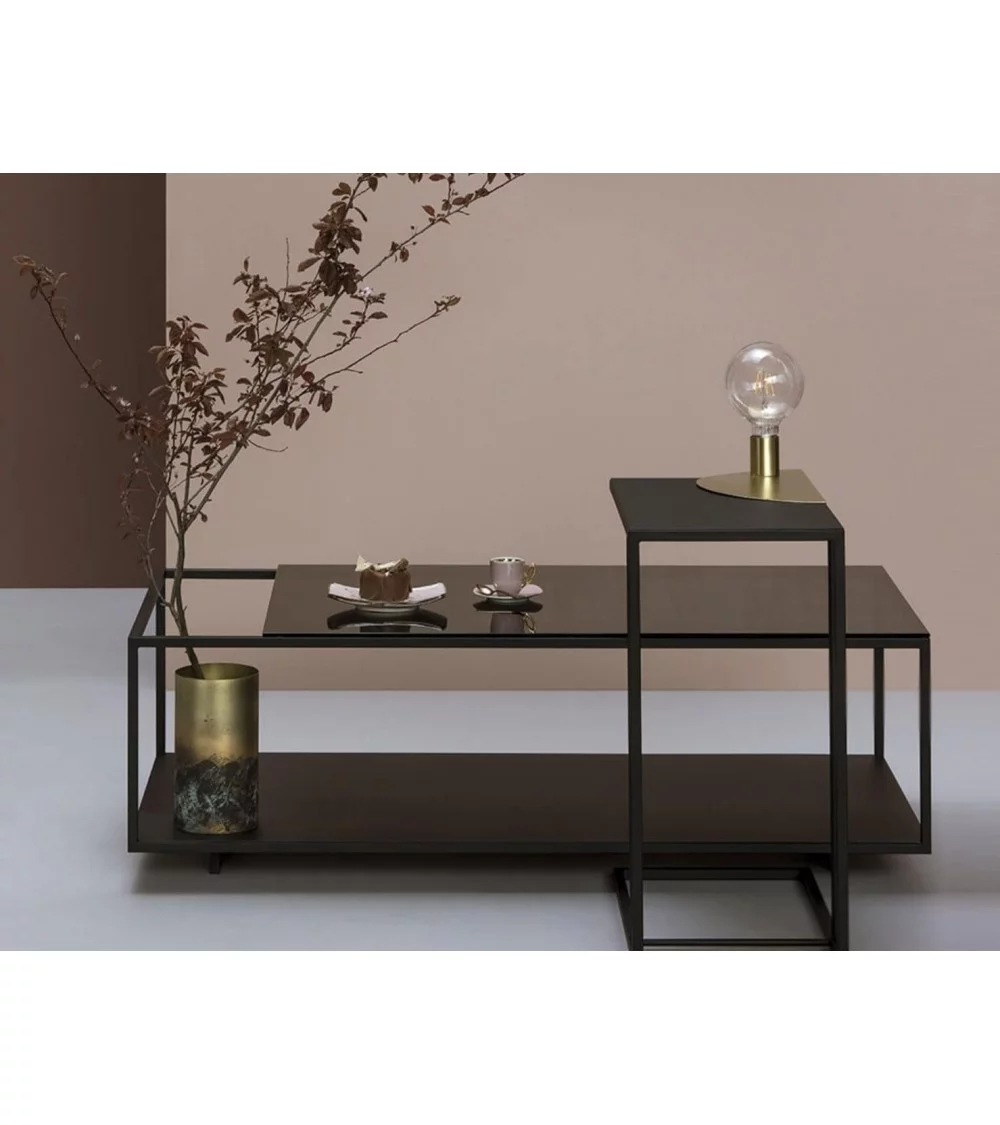 SALTO designer coffee table in smoked glass - TAKE ME HOME