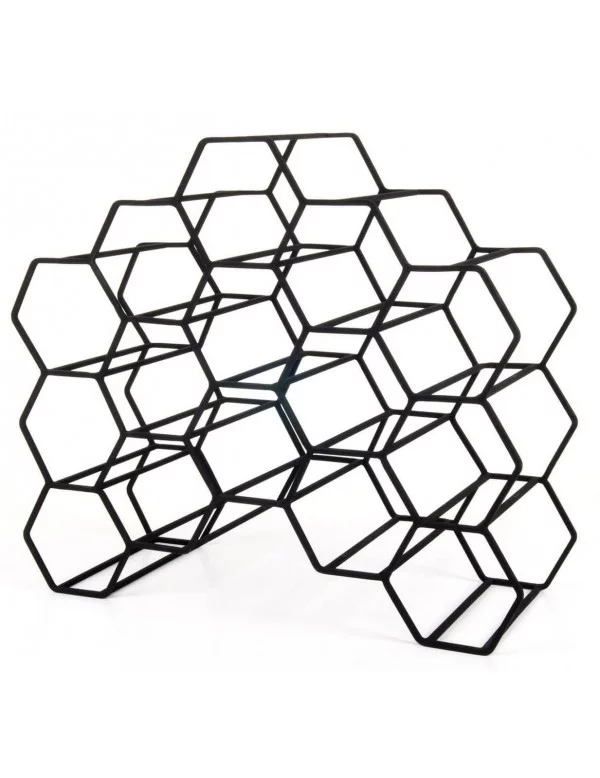 Flaschenregal PICO 15 - XL BOOM DESIGN Honeycomb schwarzes Metall