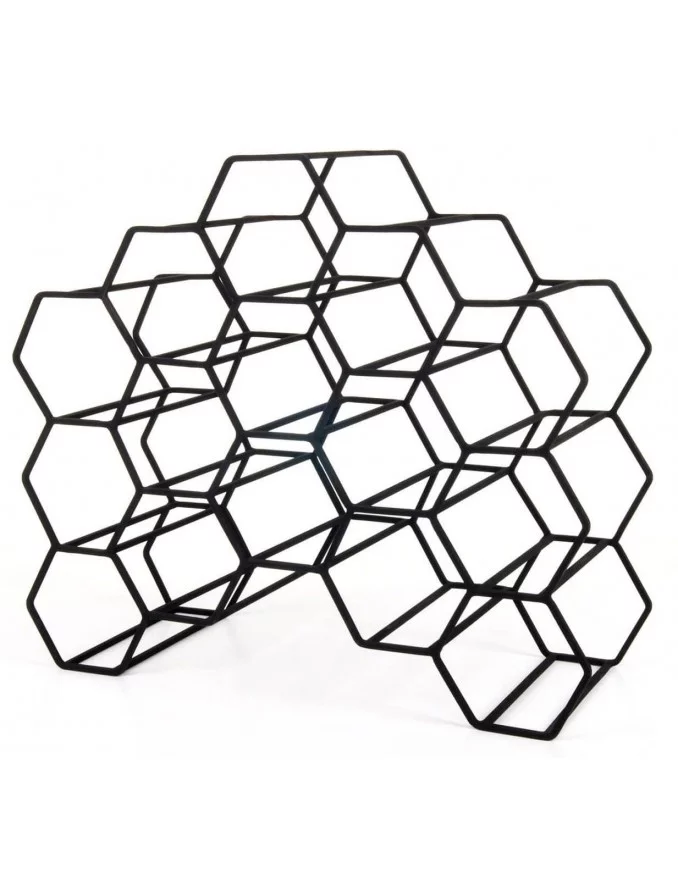 Flaschenregal PICO 15 - XL BOOM DESIGN Honeycomb schwarzes Metall