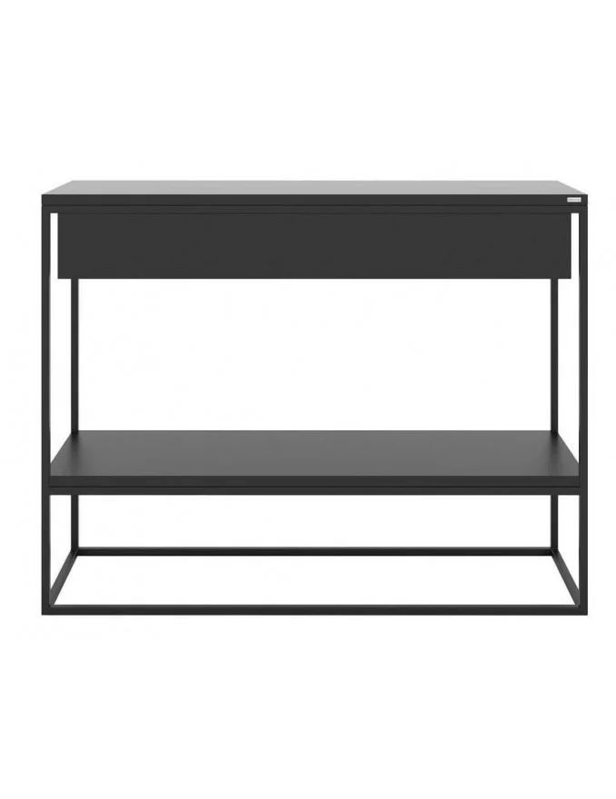 SKINNY XL wooden console with drawer and shelf - TAKE ME HOME - Black MDF