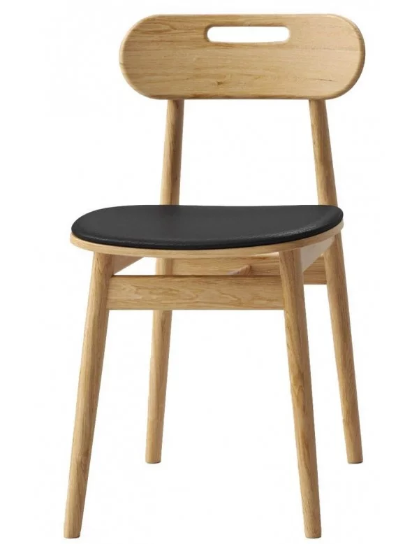 Chaise design en bois JONAS - TAKE ME HOME - Chêne avec assise tapissée