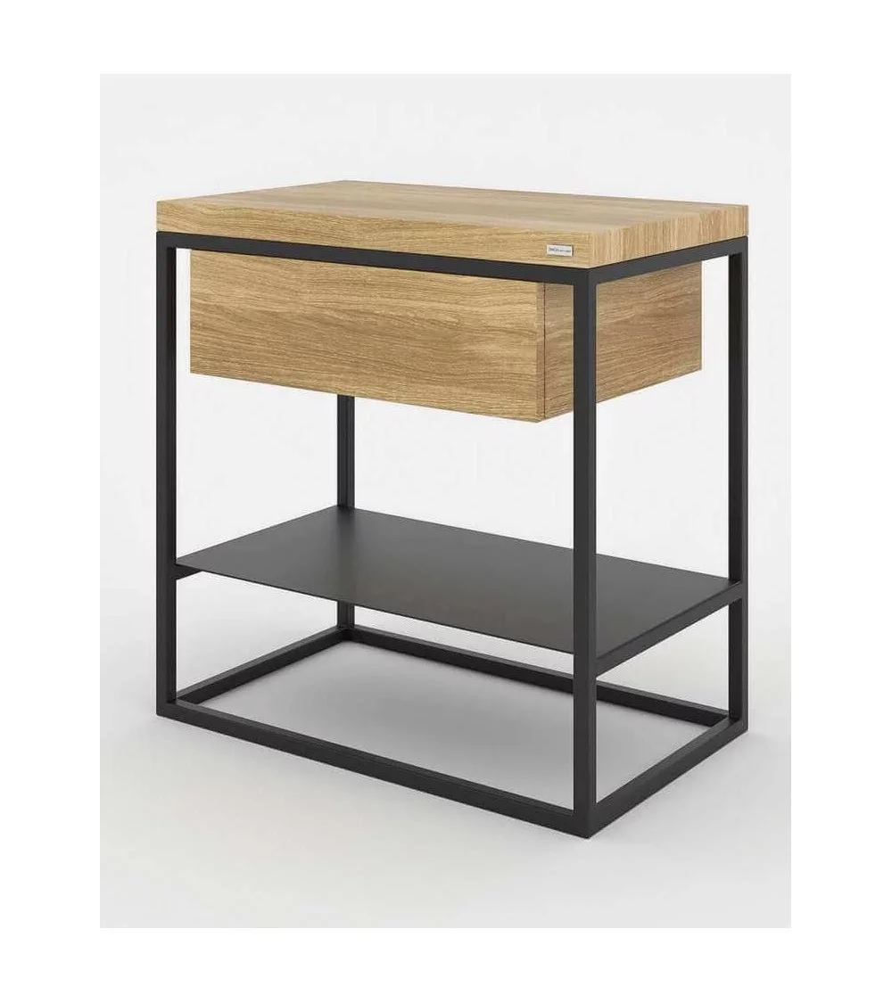 Nachttisch aus Holz im skandinavischen Design mit MOONLIGHT-Regal - TAKE ME HOME