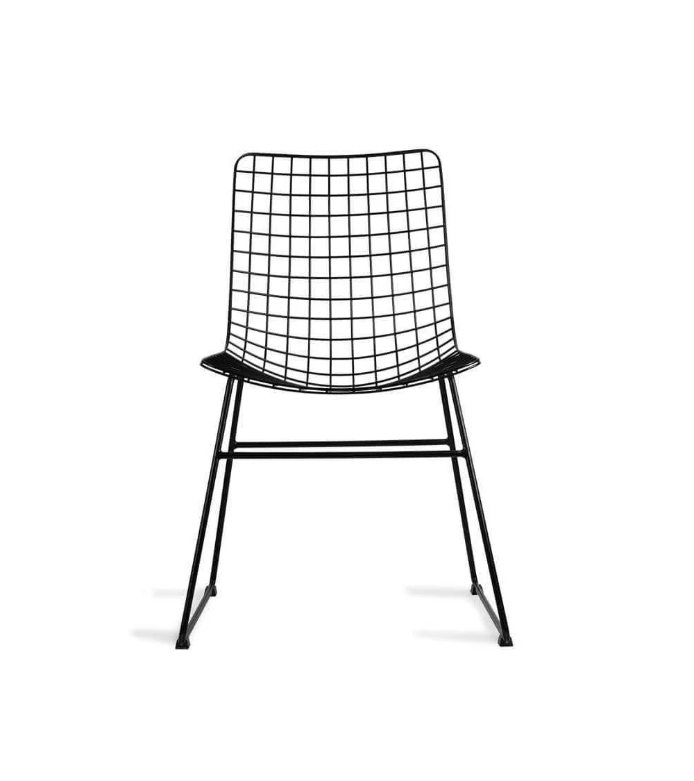 Cadeira de arame de metal preto - HKLIVING