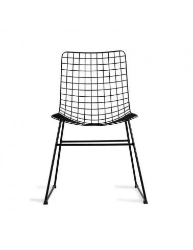 Cadeira de arame de metal preto - HKLIVING
