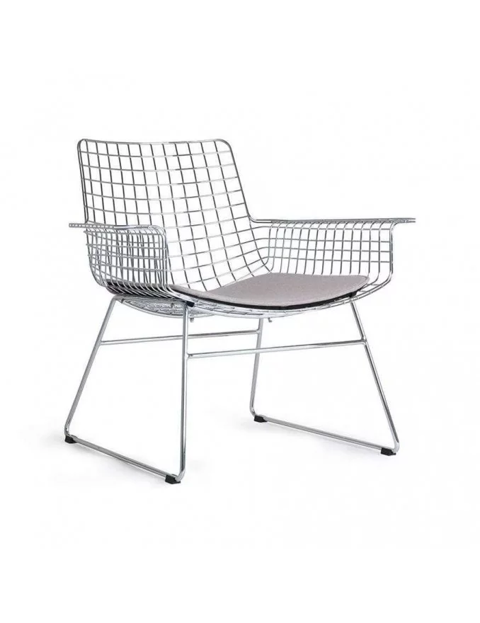 Design armchair in chromed metal - HKLIVING