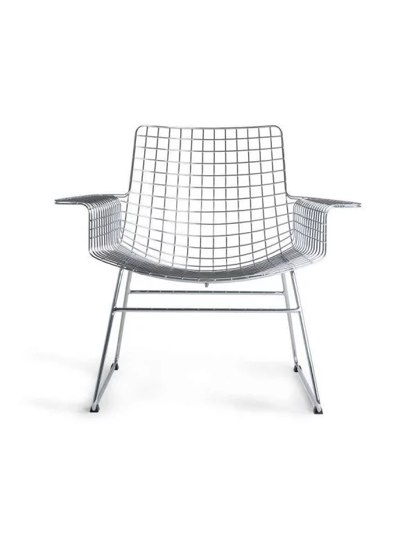 Design armchair in chromed metal with cushion - HKLIVING