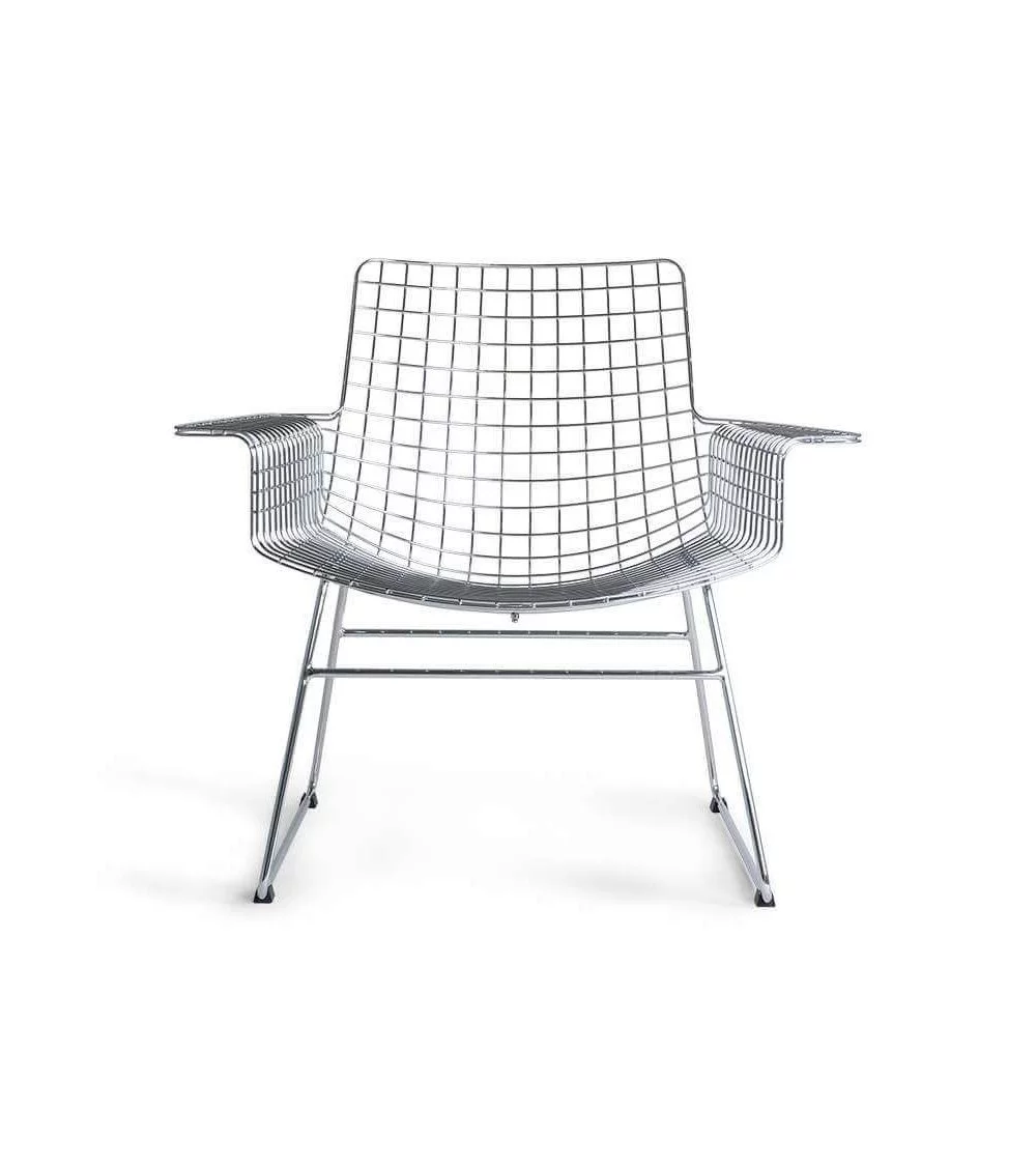 Poltrona design em metal cromado com almofada de arame - HKLIVING Poltrona design em metal cromado com almofada de arame - HKLIVING