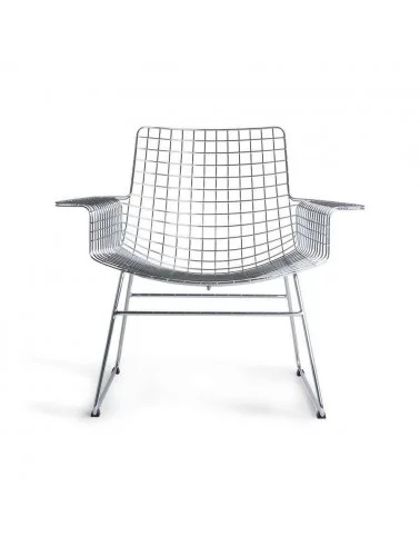 Metalen fauteuil met kussen - HKLIVING chroom