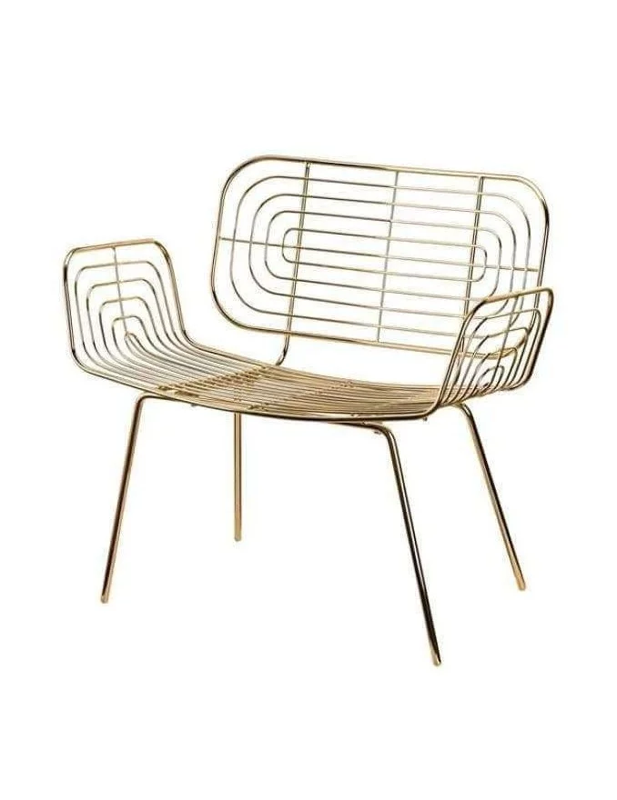 Design armchair in metal Boston - POLS POTTEN - golden