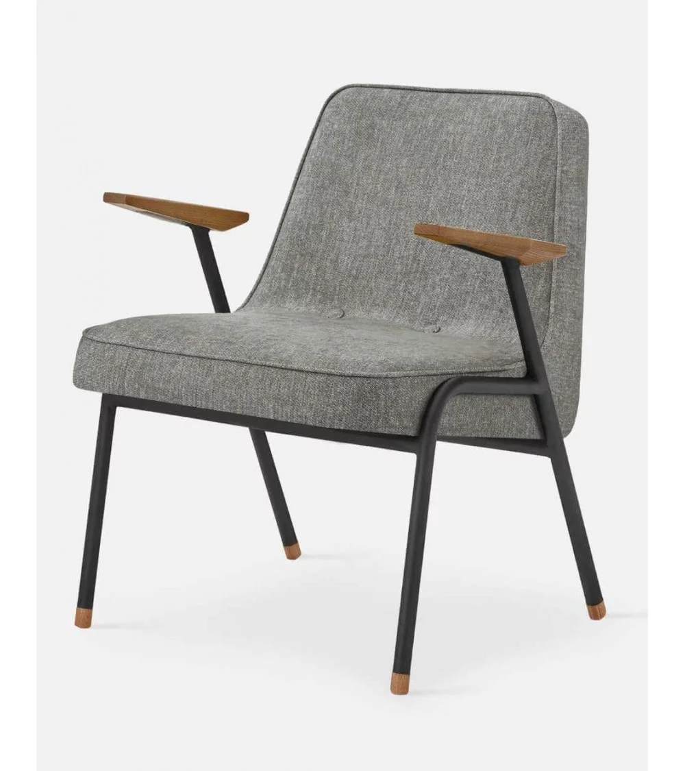 Retro design fauteuil mosterd 366 zwart metaal - 366concept